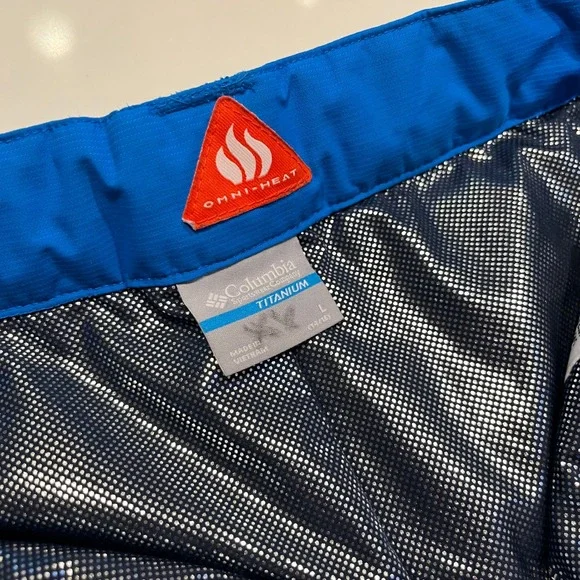 Columbia Titanium Omni-Tech Kids Blue Waterproof Snow Pants Sz. LG Ski Snowboard - Picture 11 of 16